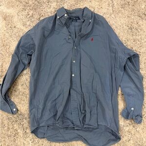 Ralph Lauren Men's Casual Blue Button Down Shirt